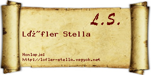 Löfler Stella névjegykártya